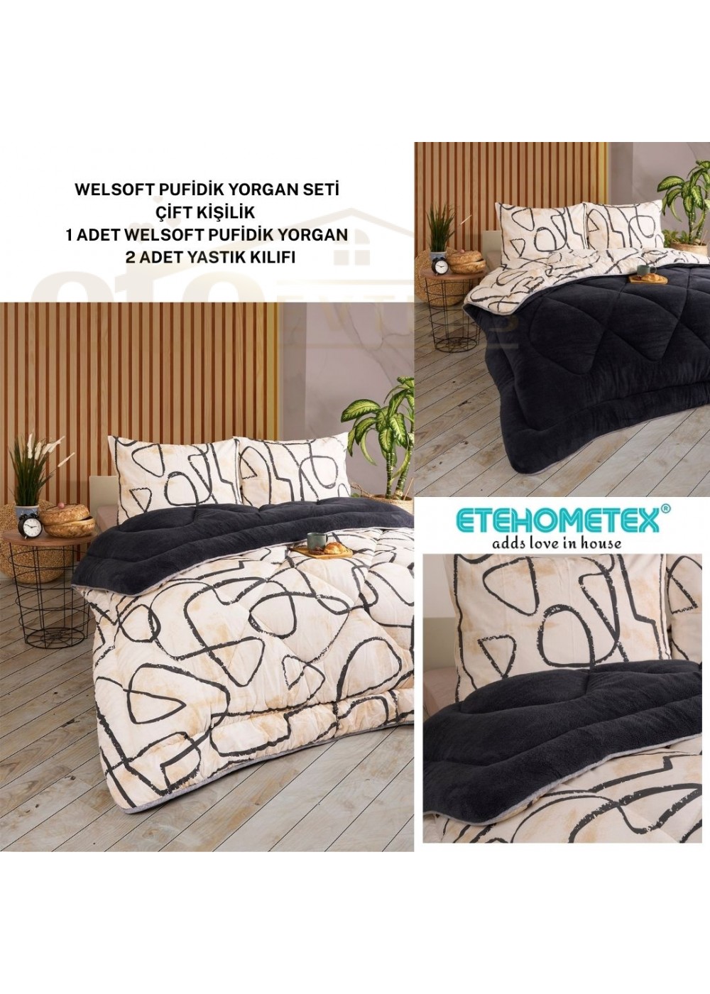 ETE HOMETEX ÇİFT KİŞİLİK LÜX WELSOFT YORGAN 195X215CM EFEKT ANTRASİT 8696474231963 ETE HOMETEX ÇİFT KİŞİLİK LÜX WELSOFT YORGAN 195X215CM EFEKT ANTRASİT 8696474231963